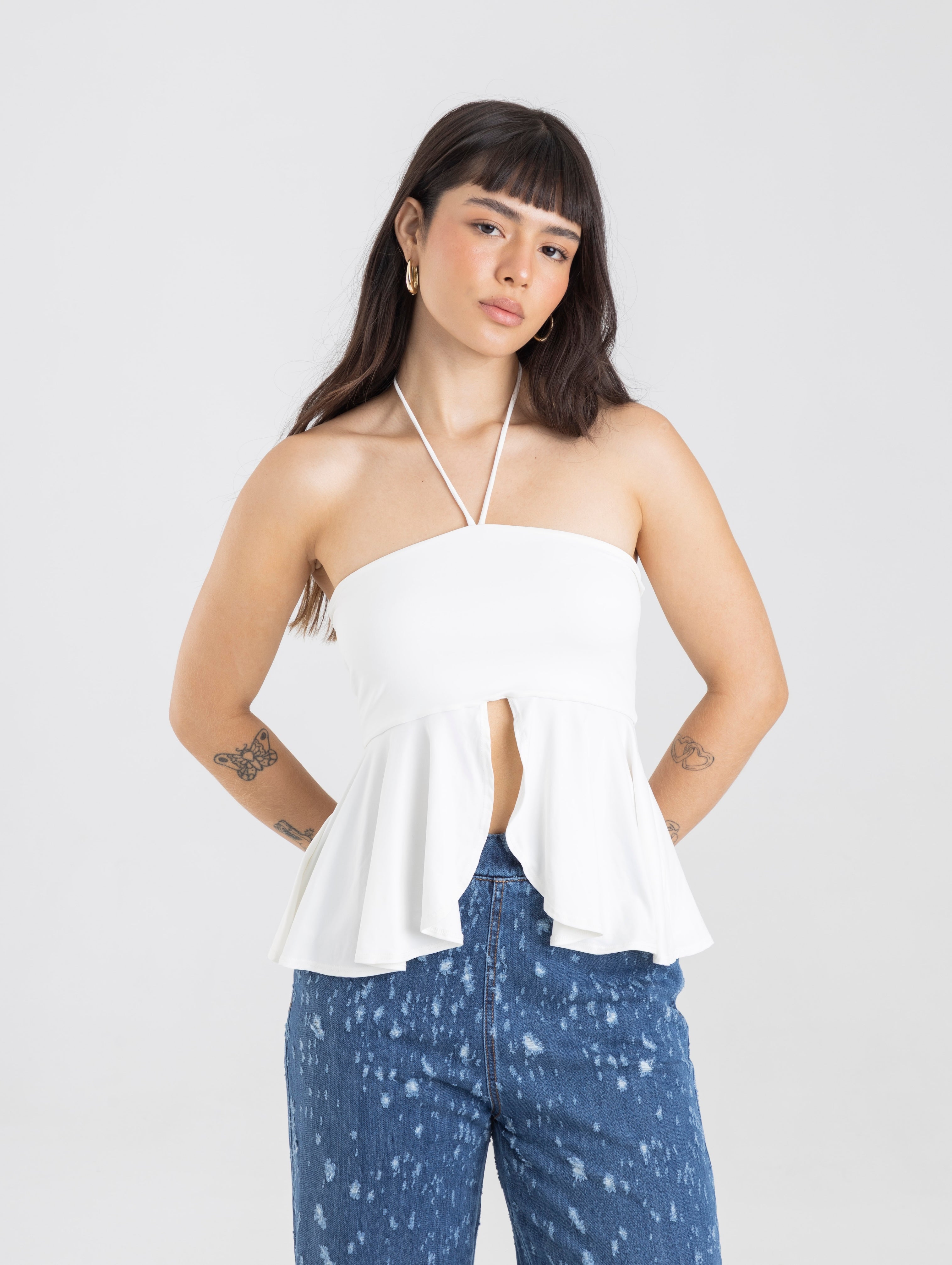 TOP HALTER BLANCO