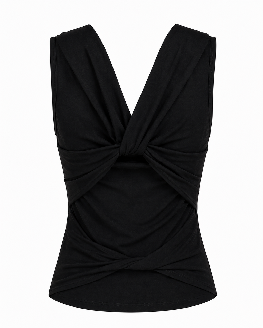 COWL NECK TOP - BLACK