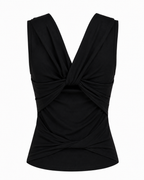 COWL NECK TOP - BLACK