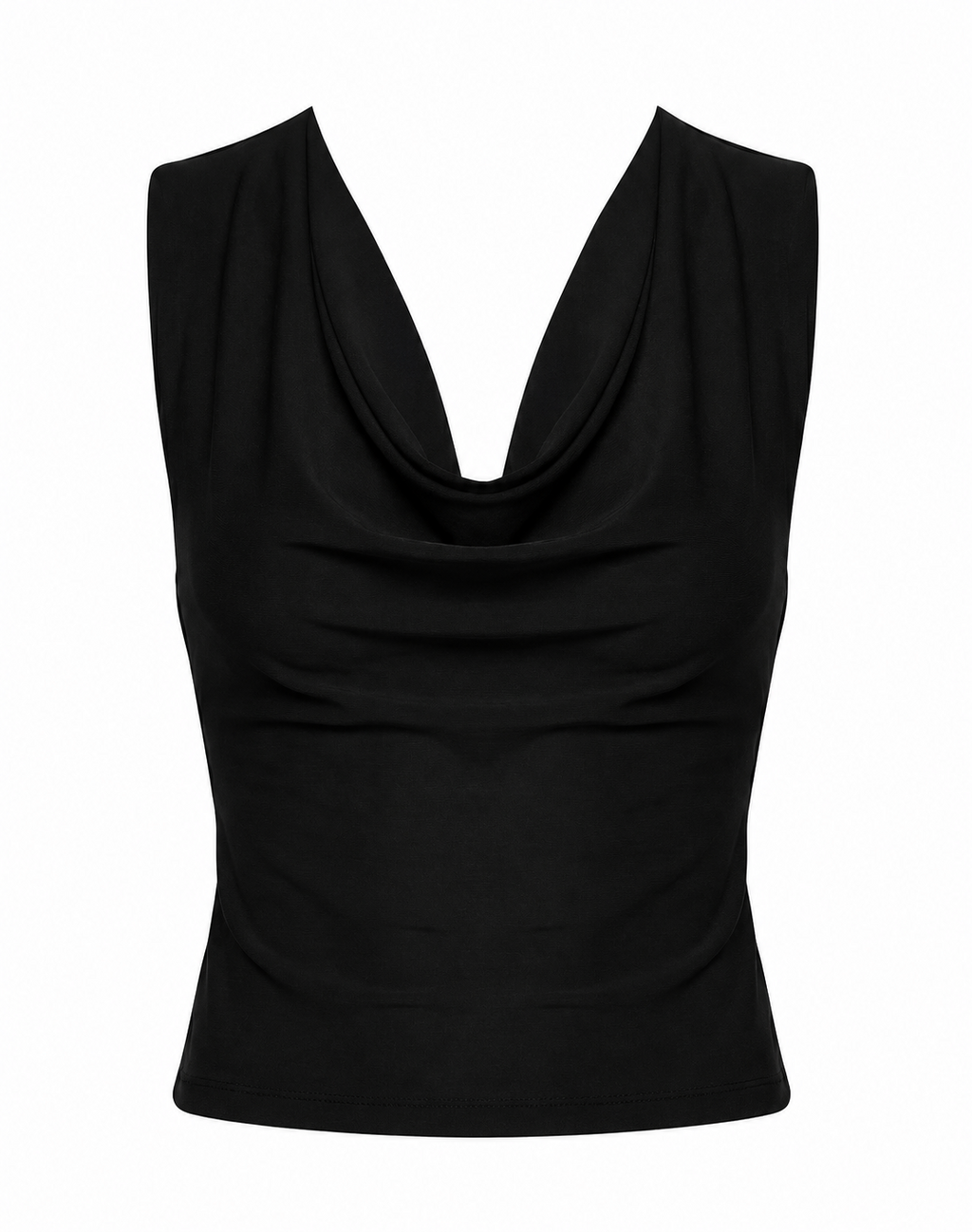 COWL NECK TOP - BLACK