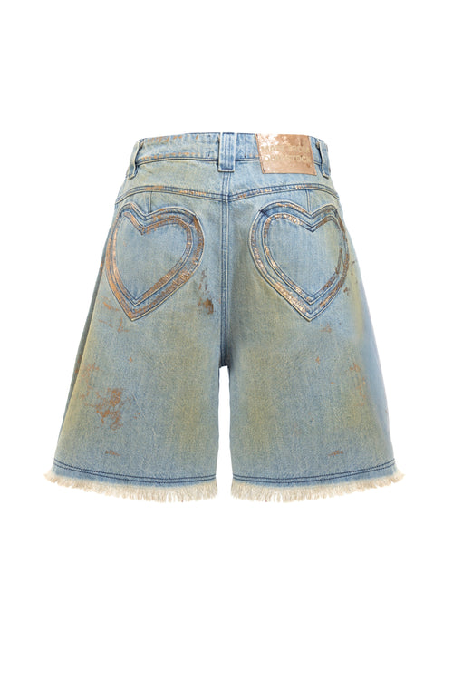 002 HEART SHORTS GOLD