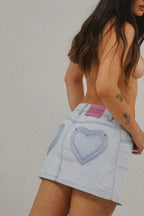 002 HEART SKIRT AZUL