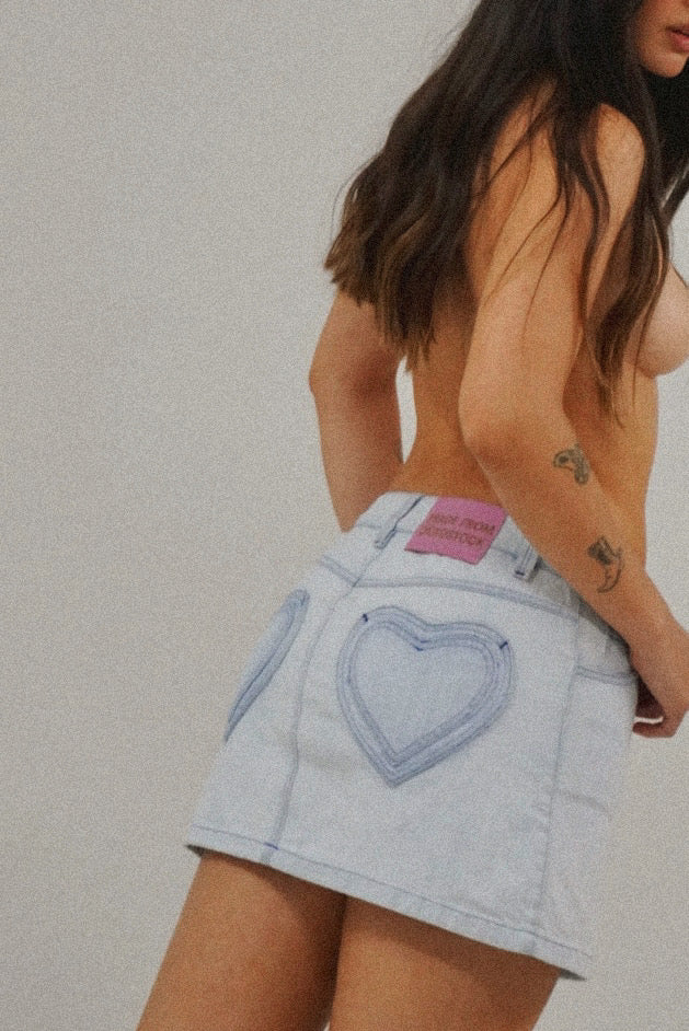 002 HEART SKIRT AZUL