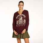 Blusa manga larga estampada