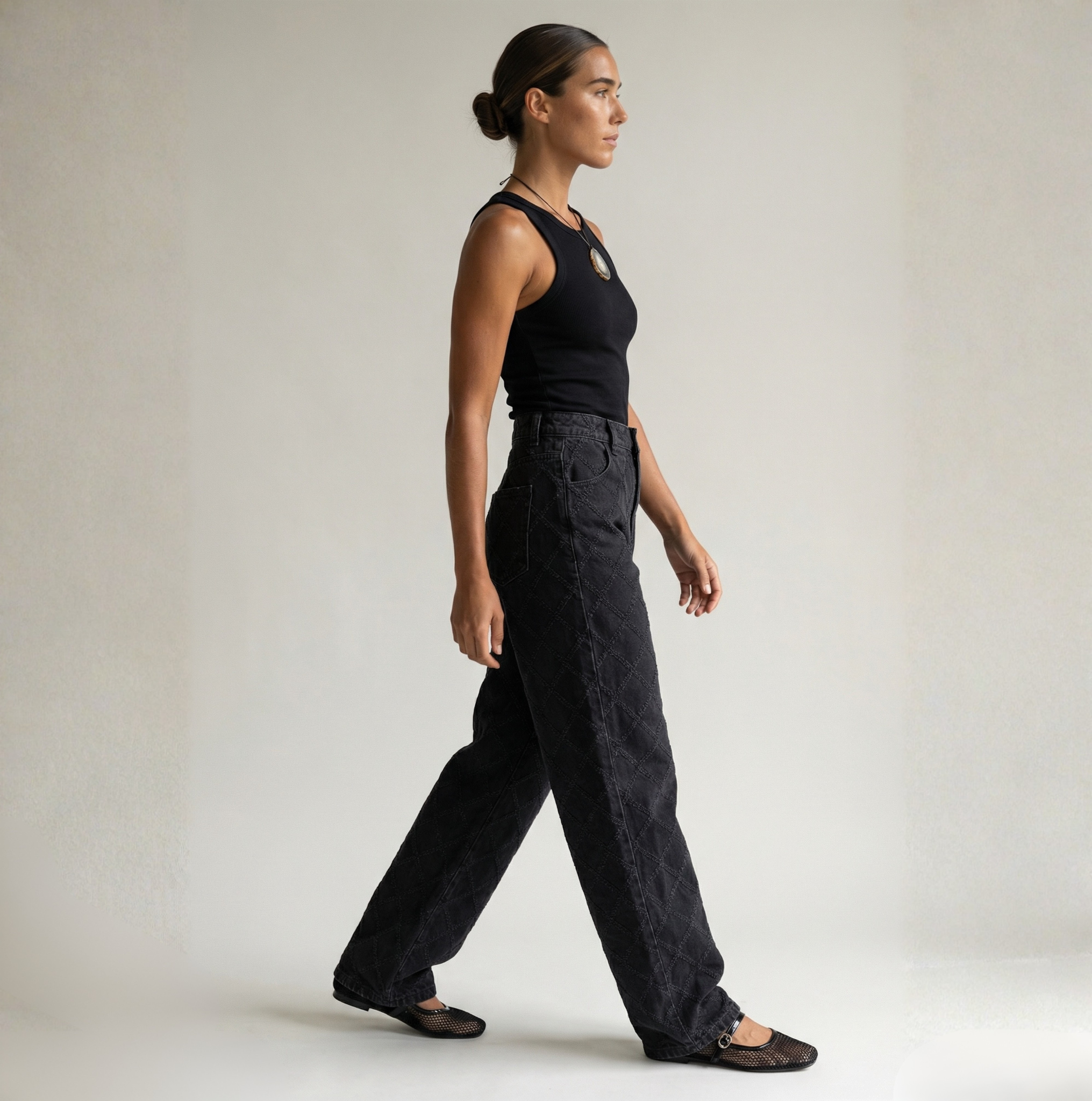 002 STRAIGHT JEAN NEGRO LÁSER