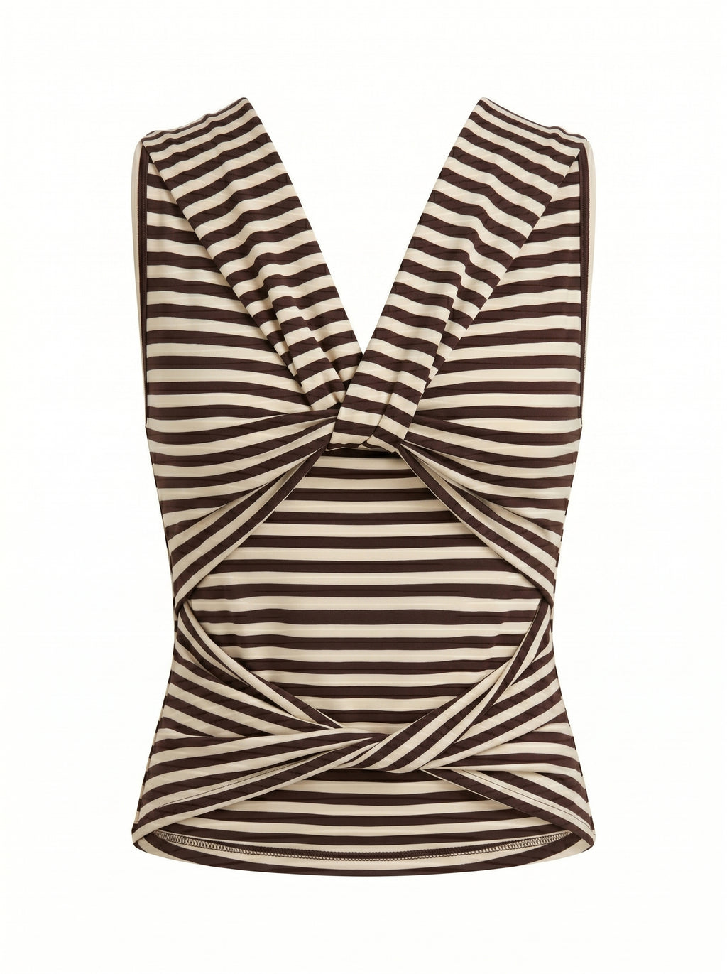 COWL NECK TOP - LATTE STRIPE