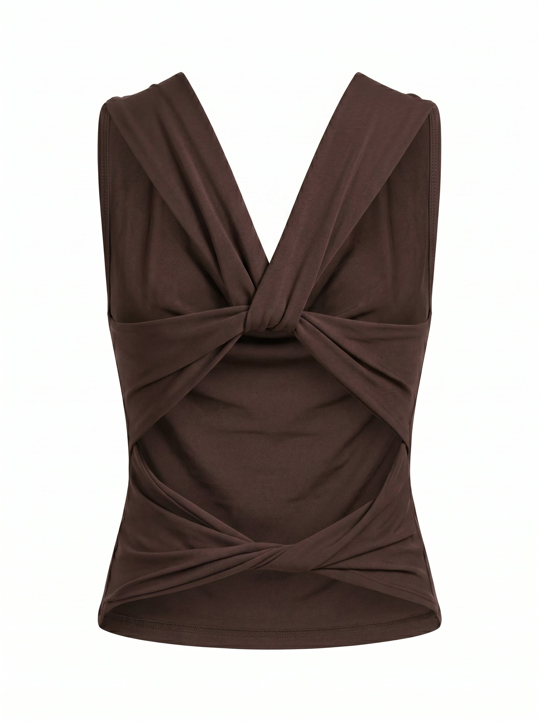 COWL NECK TOP - BROWN EDIT