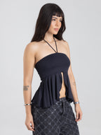 TOP HALTER NEGRO
