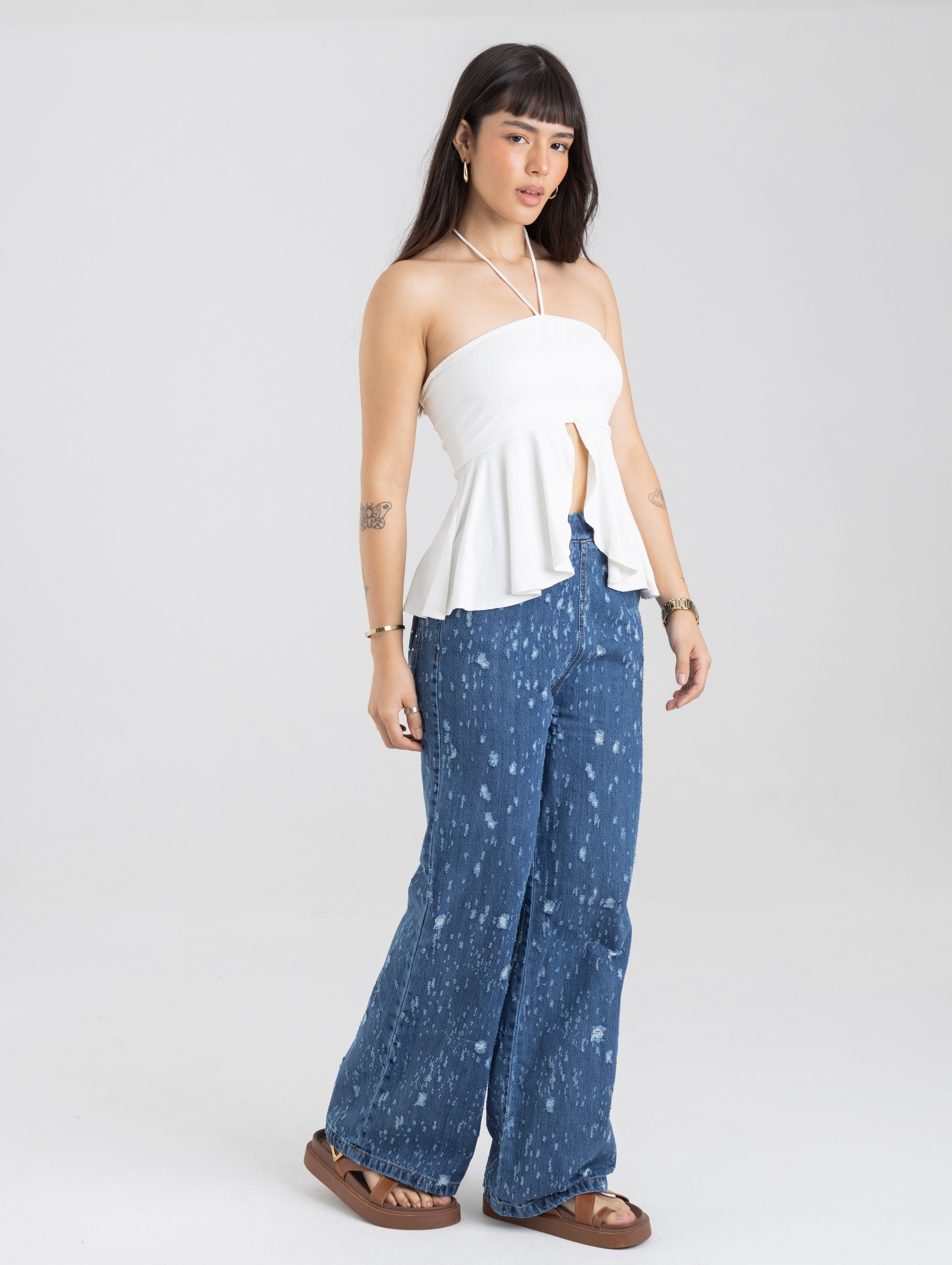 TOP HALTER BLANCO
